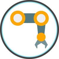 Mechanical Arm Flat Circle Icon vector