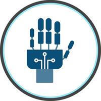 Robotics hand Flat Circle Icon vector