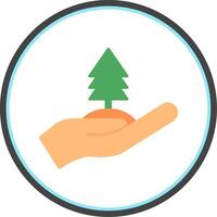 Tree Flat Circle Icon vector