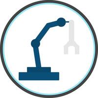 Robotic Arm Flat Circle Icon vector