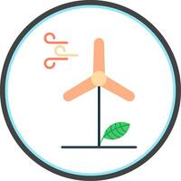 Wind Energy Flat Circle Icon vector