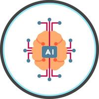 Artificial Intelligence Flat Circle Icon vector