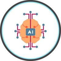 Artificial Intelligence Flat Circle Icon vector