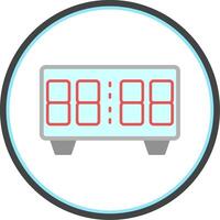 Digital Clock Flat Circle Icon vector