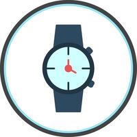 Watch Flat Circle Icon vector