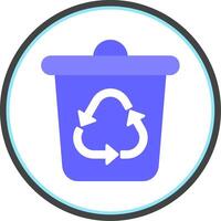 Recycle Bin Flat Circle Icon vector