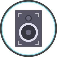 altavoz plano circulo icono vector