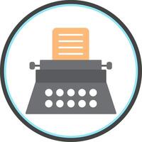 Typewriter Flat Circle Icon vector