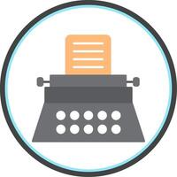 Typewriter Flat Circle Icon vector