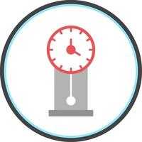 Vintage Clock Flat Circle Icon vector