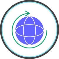 Earth Cycles Flat Circle Icon vector