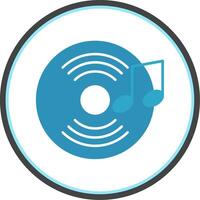 Vinyl Record Flat Circle Icon vector