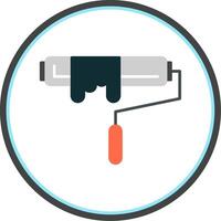 Paint Roller Flat Circle Icon vector