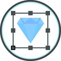 Diamond Flat Circle Icon vector