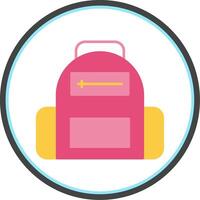 colegio bolso plano circulo icono vector