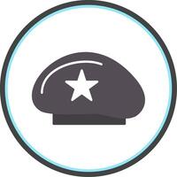 Beret Flat Circle Icon vector