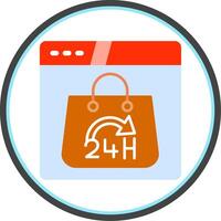 24 Hours Flat Circle Icon vector