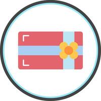 Gift Card Flat Circle Icon vector