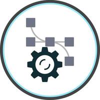 Settings Flat Circle Icon vector