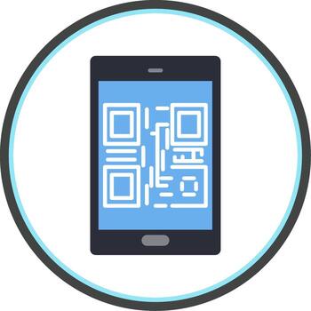 qr código plano circulo icono vector