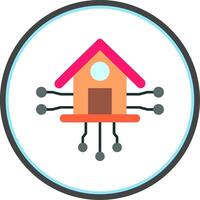 Smart Home Flat Circle Icon vector