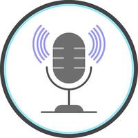 Microphone Flat Circle Icon vector