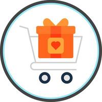 Shopping Cart Flat Circle Icon vector