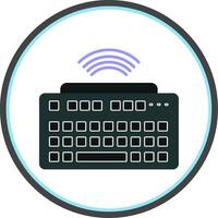 Wireless Keyboard Flat Circle Icon vector