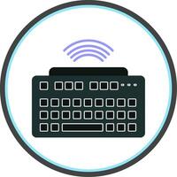 inalámbrico teclado plano circulo icono vector