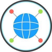 Internet Flat Circle Icon vector
