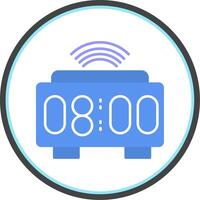Smart Clock Flat Circle Icon vector
