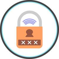 Smart Lock Flat Circle Icon vector