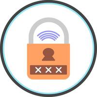 Smart Lock Flat Circle Icon vector