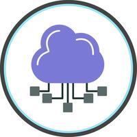 Cloud Server Flat Circle Icon vector