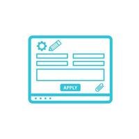 Application form icon.Website Maintenance, graphic design. From blue icon set. vector