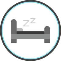 Bed Flat Circle Icon vector