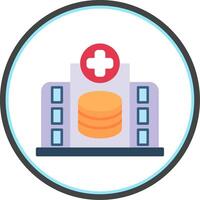 Hospital Database Flat Circle Icon vector