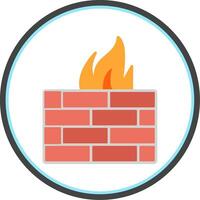 Firewall Flat Circle Icon vector