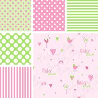 Set of cute baby shower patterns vector