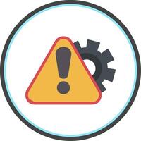 Warning Sign Flat Circle Icon vector