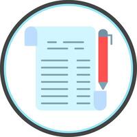 Contract Flat Circle Icon vector