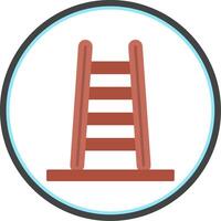 Step Ladder Flat Circle Icon vector