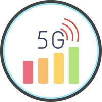 Signal Status Flat Circle Icon vector