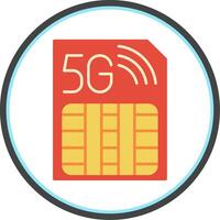 Sim Card Flat Circle Icon vector