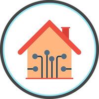 Smart Home Flat Circle Icon vector