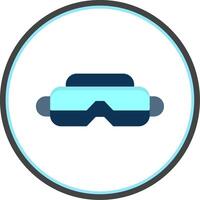 Vr Glasses Flat Circle Icon vector