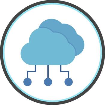 Cloud Computing Flat Circle Icon vector