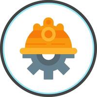 Engineer Flat Circle Icon vector