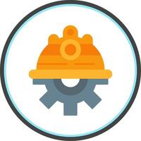 Engineer Flat Circle Icon vector