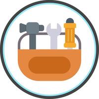 Toolkit Flat Circle Icon vector